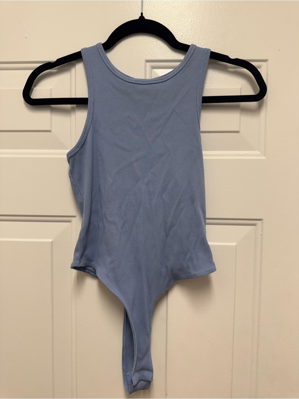 Bozzolo Light Blue Ribbed Tank Bodysuit